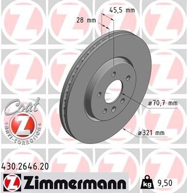 Bremseskive ZIMMERMANN 430.2646.20