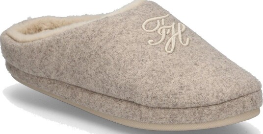 Tommy Hilfiger Th House Shoe Flannel - BEIGE - 36 x 35