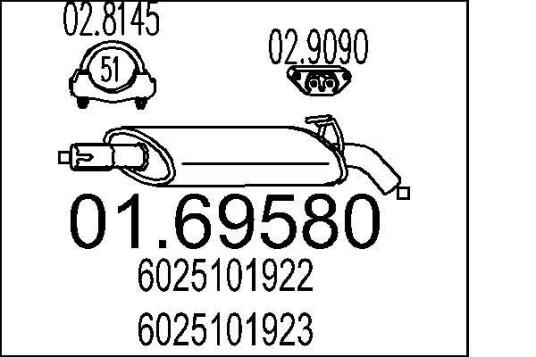 Bakre eksospotte MTS 01.69580