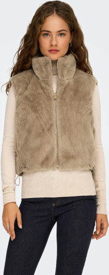 ONLY Onldana Faux Fur Rev.waistcoat Otw Cc Beige XL