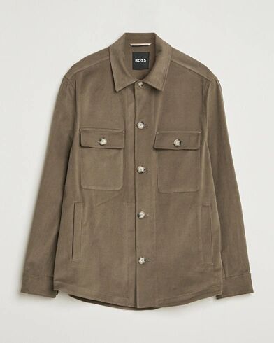 Hugo Boss Boss BLACK Carper Cotton Overshirt Open Brown