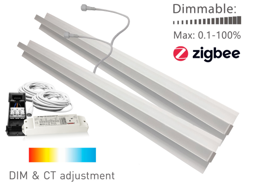 2x Green-ID LED Troldtekt innfelt 60 cm, med Zigbee/Push Driver