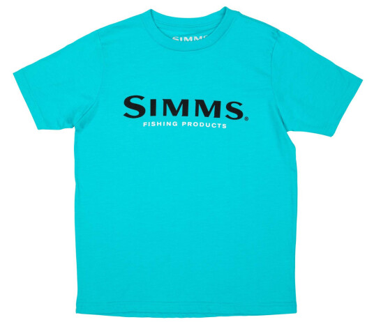 Simms Kids Logo T Shirt Tahiti Blue Simms Kids Logo T Shirt Tahiti Blue