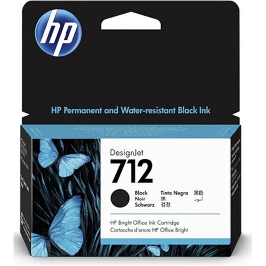 HP Originale Blekkpatroner Hp Cartucho De Tinta Hp Designjet 712 Negro De 38 Ml Svart HP Originale Blekkpatroner Hp Cartucho De Tinta Hp Designjet 712 Negro De 38 Ml Svart