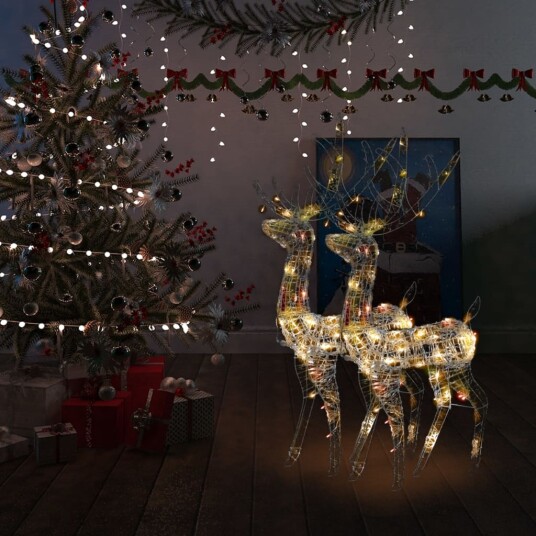 vidaXL Reinsdyr julepynt 2 stk akryl 120 cm flerfarget vidaXL Reinsdyr julepynt 2 stk akryl 120 cm flerfarget
