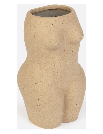 Doiy Vase Body Beige WHITE H18.5CM
