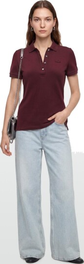 Lacoste Stretch Cotton Piqué Polo Brown 36 Lacoste Stretch Cotton Piqué Polo Brown 36