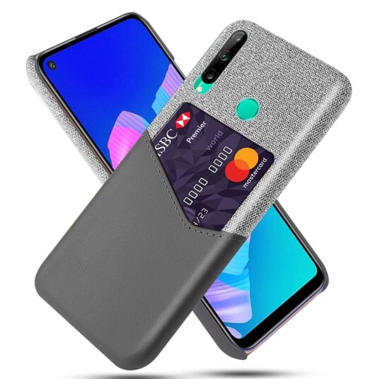 INCOVER Huawei P40 Lite E Imiteret Skinndeksel med Kortholder - Grå