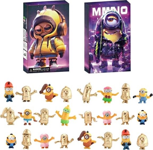 Festival Adventskalender 2024 Halloween Minions Blind Box 24 stk Overraskelsesgaver Søte Figurmodeller Leke
