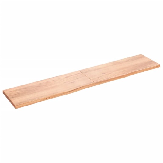 vidaXL Vegghylle lysebrun 200x40x4 cm behandlet heltre eik