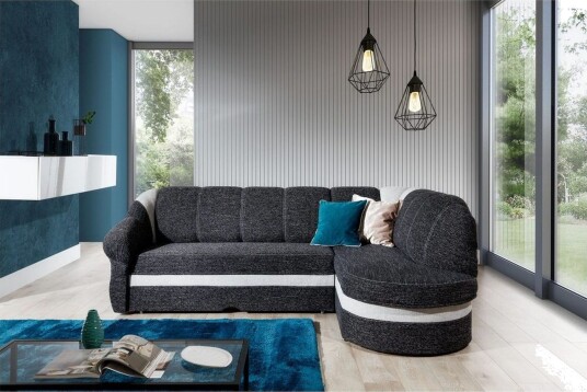 Seksjon Eltap Benano 250x85x180 cm Berlin 02 Berlin 10 Svart Lys Grå Høyre