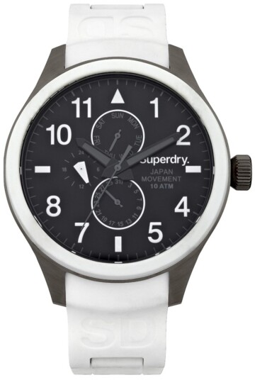 Superdry Herreklokke SYG110W Classic Sort/Gummi Ø44 mm