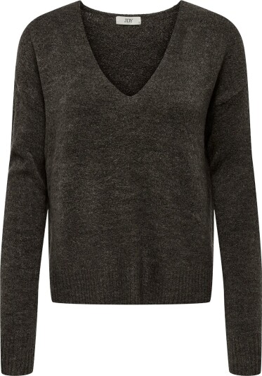 JDY Jdyelanora L/S V Neck Pullo. Knt Noos   Brown   S
