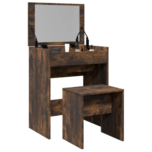 Sminkebord med krakk røkt eik 60x40x113,5 cm Sminkebord med krakk røkt eik 60x40x113,5 cm