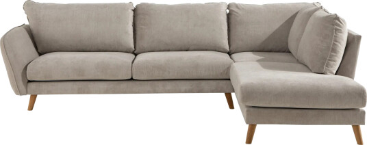 Trend Lyx 4 seters Høyrevendt L formet Sjeselongsofa i Stoff Beige