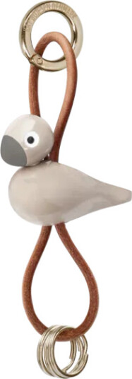 Kay Bojesen Fugl Nøglering Guldtonet Metal Med Naturlæder Sand Beige 4.5 CM Kay Bojesen Fugl Nøglering Guldtonet Metal Med Naturlæder Sand Beige 4.5 CM