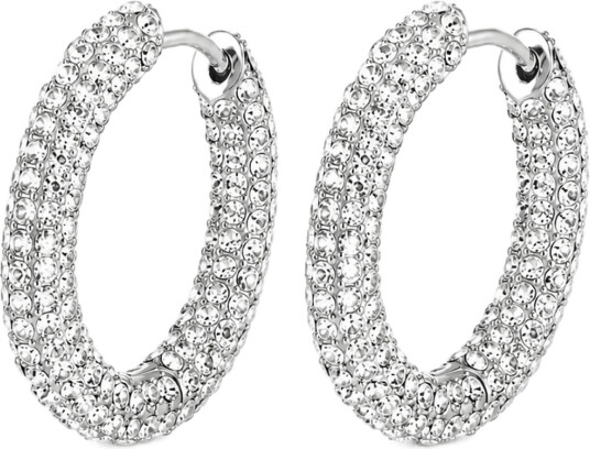 Bud To Rose Iris Crystal Earring Clear/Gold   Silver   ONE SIZE