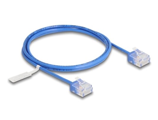 Delock Rj45 Nettverkskabel Cat.6 Utp Ultra Slim 1 M Blå Med Korte Plugger