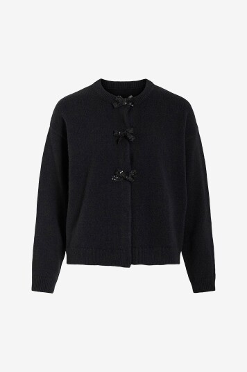 Vila   viBrianna O neck L/S Bow   Svart