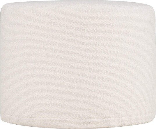 Rund puff fotball – mykt skum vaskbart trekk beige