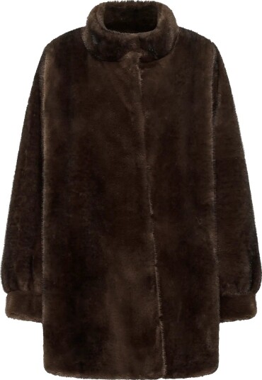 My Essential Wardrobe Mweaston Long Fur Jacket ESPRESSO 42 44 My Essential Wardrobe Mweaston Long Fur Jacket ESPRESSO 42 44