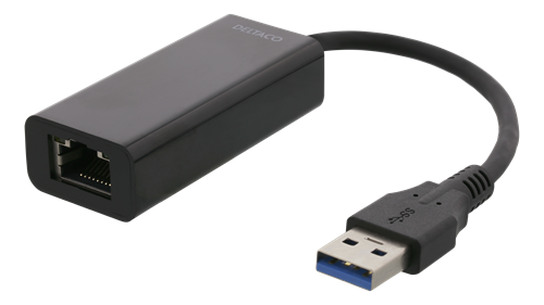 Deltaco Gigabit USB 3.0 Nettverksadapter 1000 Mbps Svart