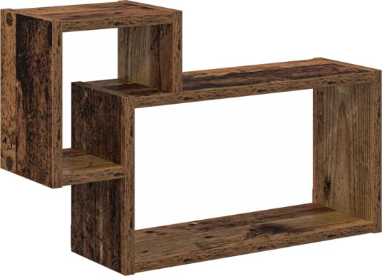 vidaXL Vegghylle Veggmontert Gammelt tre 55 x 15 x 35 cm