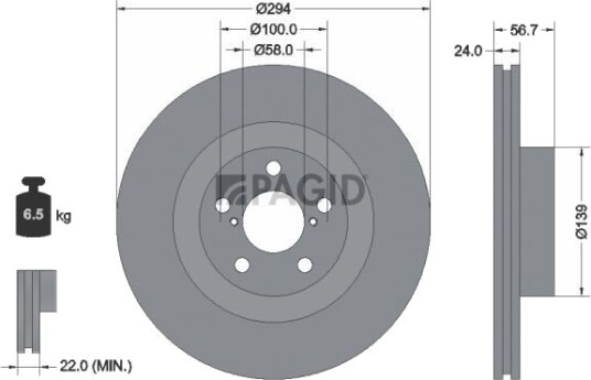PAGID 54395N Bremseskive