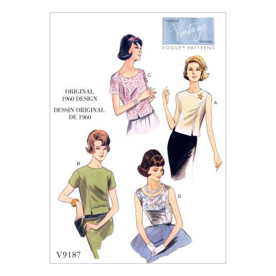 Vogue 9187 - Vintage topp E5 (14-16-18-20-22)