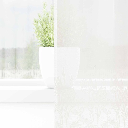 Gardiner med gardiner Blomster Hvit 150 x 180 cm Polyester
