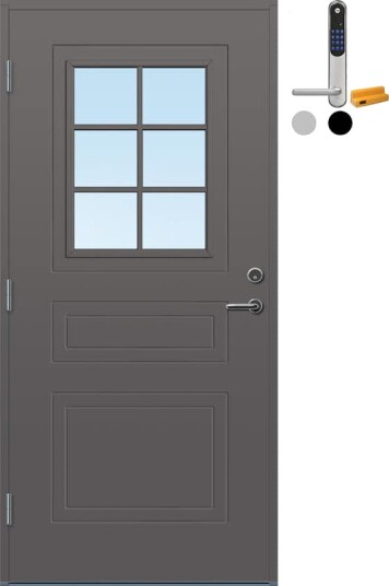 Ytterdør Bygg1 Stryn Cotswold med Yale Doorman Classic Home