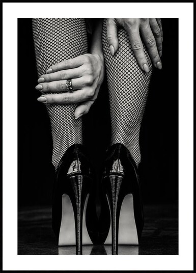 Fishnet Stockings and High Heels Plakat Plakat / 100x150cm