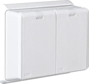 Elko Stikkontakt Dobbel Innfelt Jord IP44 RS Renhvit Elko - 1530623