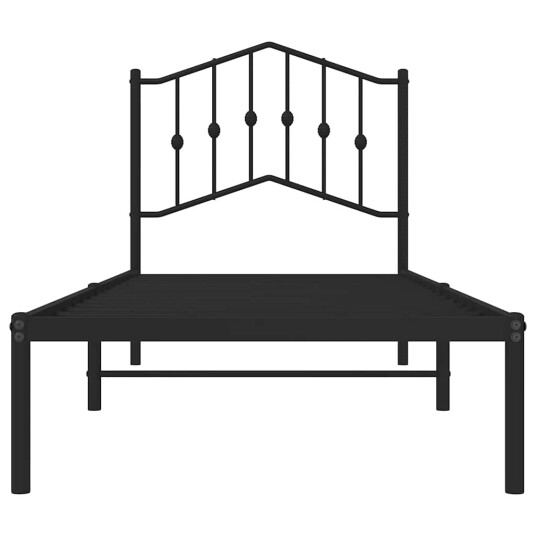 vidaXL Sengeramme i metall med hodegavl svart 90x200 cm 8721012210912