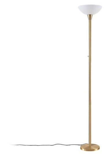 Lindby Uplight Ignacia med glassbolle, nikkel Lindby Uplight Ignacia med glassbolle, nikkel