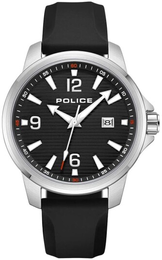 Police Herreklokke PEWJN0020903 Mensor Sort/Gummi Ø44 mm