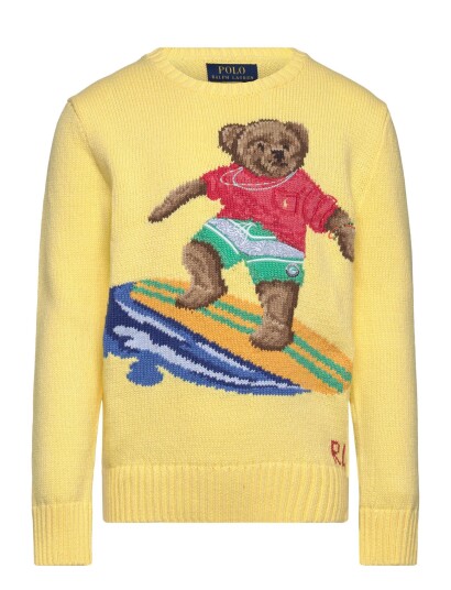 Ralph Lauren Kids Polo Bear Cotton Sweater Yellow 150 161