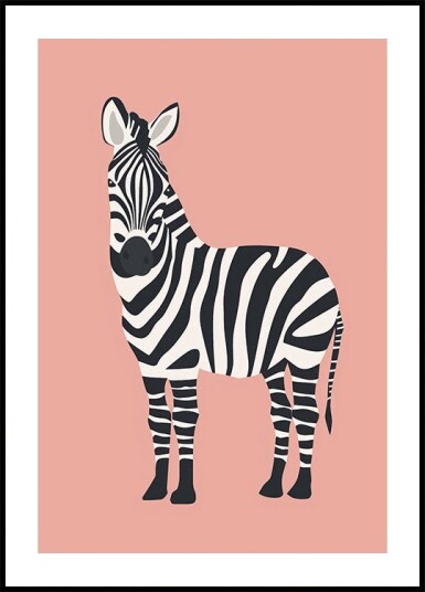 Zebra Illustration Plakat Plakat / 70x100cm