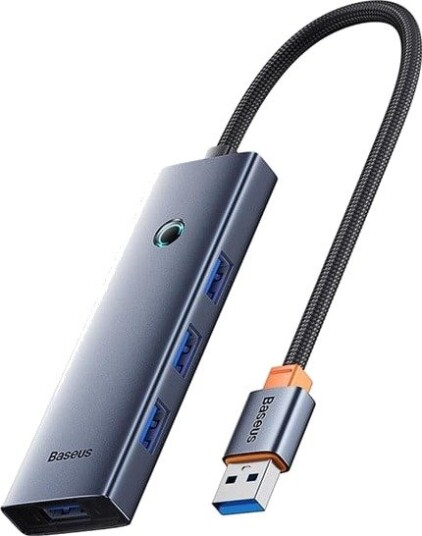Baseus UltraJoy Series USB-A Hub 4x USB-A 3.0 1x USB-C 5V Gray B0005280B811-09