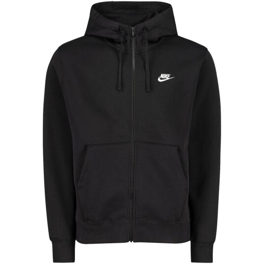 Nike Club Hoodie Full Zip , collegejakke herre XXL BLACK/BLACK/WHITE Nike Club Hoodie Full Zip , collegejakke herre XXL BLACK/BLACK/WHITE