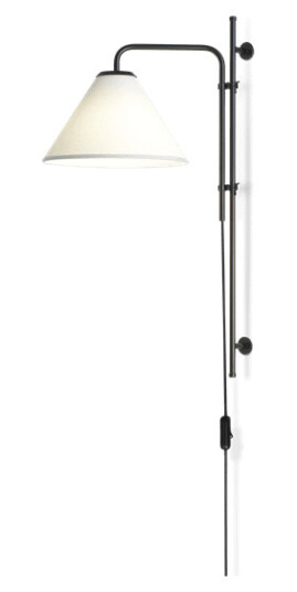Marset Funiculí Vegglampe Fabric Sort-Hvit