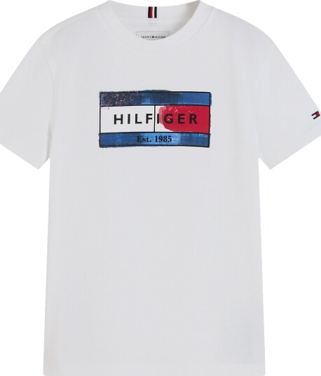 Tommy Hilfiger T skjorte White m. Trykk Tommy Hilfiger 7 år (122) T skjorte Hvit