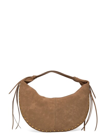 Gina Tricot Halfmoon Fringe Shoulder Bag Brown ONE SIZE