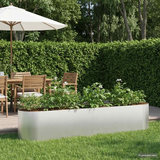 vidaXL Hevet Hagebed Rustfritt stål 200 x 40 x 40 cm