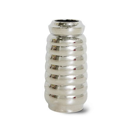 Vase Ø 14,3 x 29,5 cm Stengods Krom