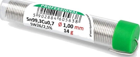 Blyfritt Loddetinn Med Flussmiddel, 1 mm, 14 g