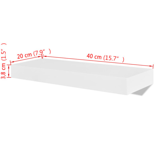vidaXL Bokhyller hvit MDF 2 stk vidaXL Bokhyller hvit MDF 2 stk