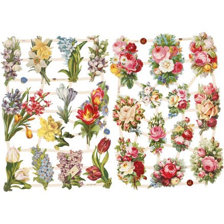 Diverse Blanke bilder vårblomster ark 16,5x23,5 cm 2 ark 1 pk