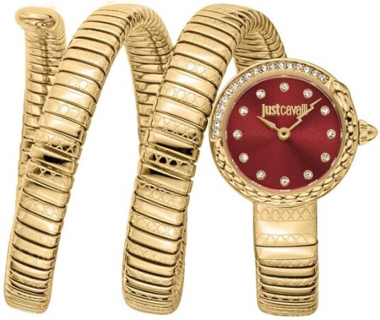 Just Cavalli Dameklokke JC1L302M0035 Signature Rød/Gulltonet stål Just Cavalli Dameklokke JC1L302M0035 Signature Rød/Gulltonet stål