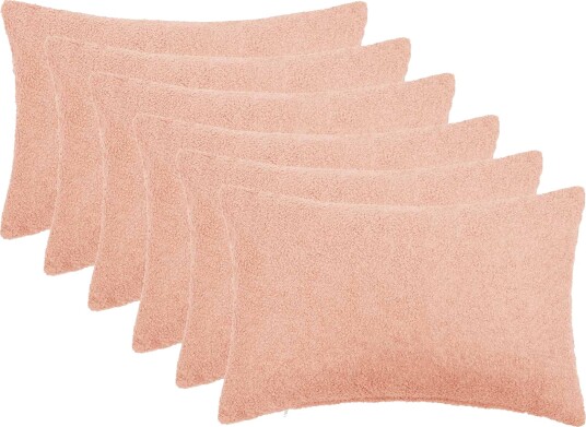 vidaXL Putetrekk 6 pcs HEERLEN Rosa 50 x 75 cm Bouclé